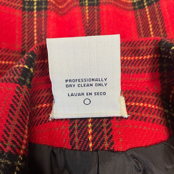 Vintage Blazer Jacket Womens Size 6 Red Plaid Tartan Wool Single Button 90s - Picture 8 of 11
